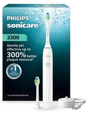 Rechargeable Electric Toothbrush with 2 Brush Heads, Sonic Cleaning Technology